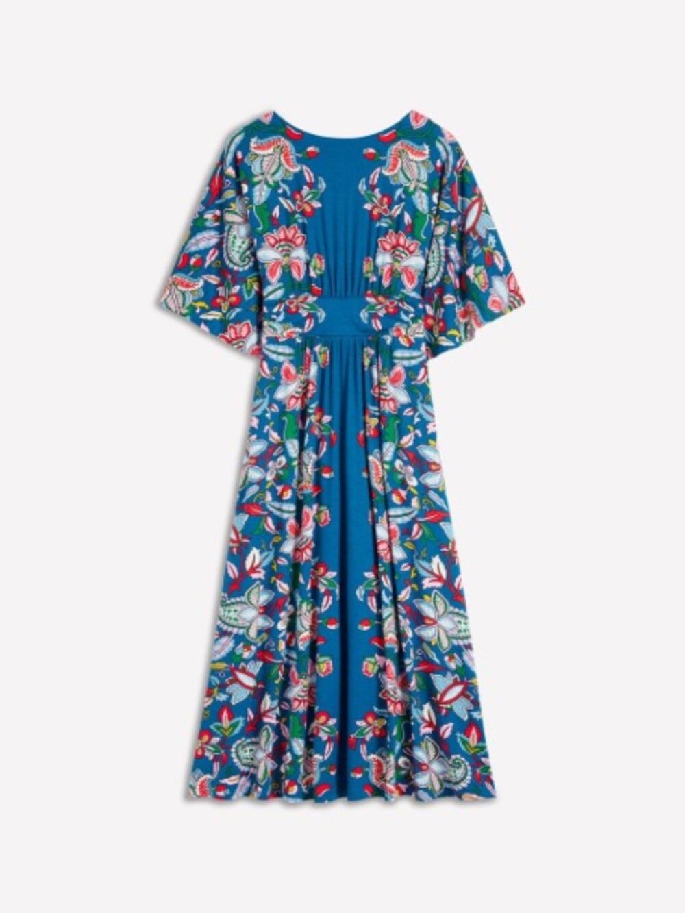 Boden Imelda Kimono Jersey Dress Blue, Botanical Trail.  16/18 NWT folk flowers